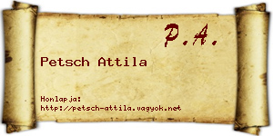 Petsch Attila névjegykártya